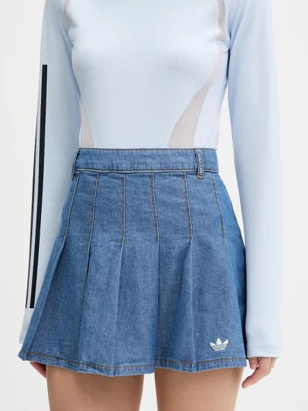 Džínsová sukňa Adidas Originals modrá