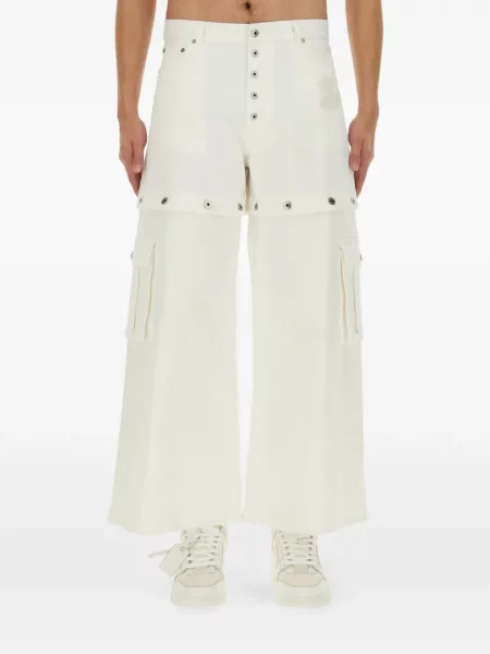Blugi largi Off-white alb