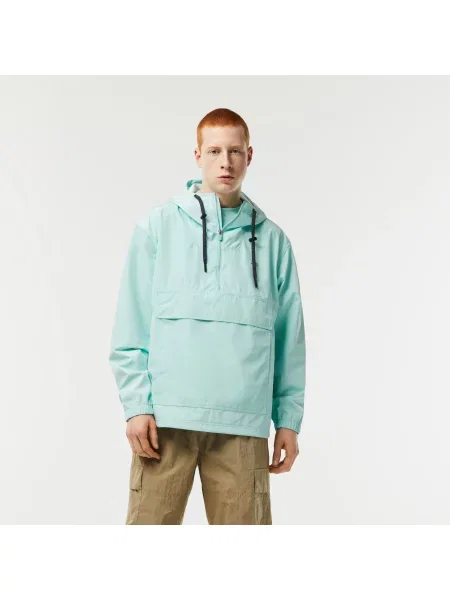 Lacoste Krótka Kurtka Z Kapturem zielona
