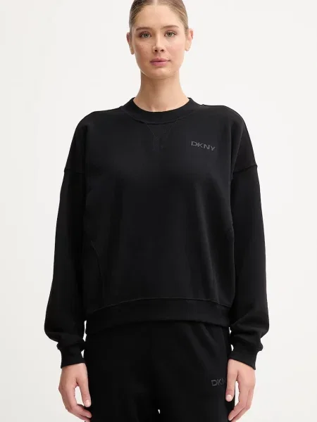 Bombažen pulover Dkny črna