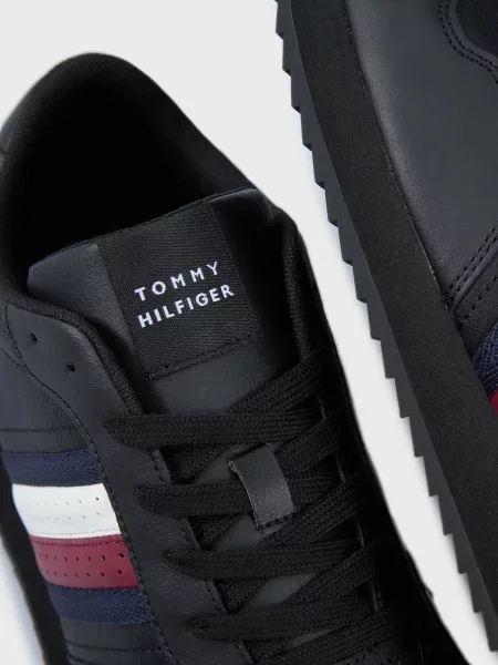 Кожаные кроссовки Tommy Hilfiger черные