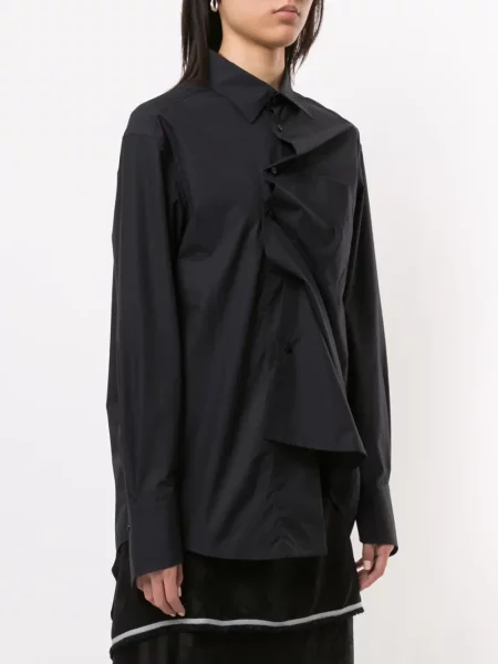 Długa linia koszula Aganovich czarna