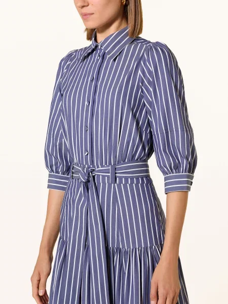 Dea Kudibal Sukienka Koszulowa Z Rękawami blau biała