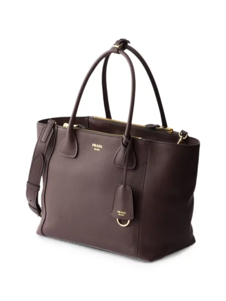 Geantă shopper Prada din piele maro