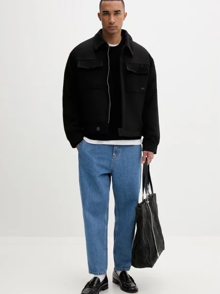 Filling Pieces bunda pánska s vlnou Box Varsity čierna