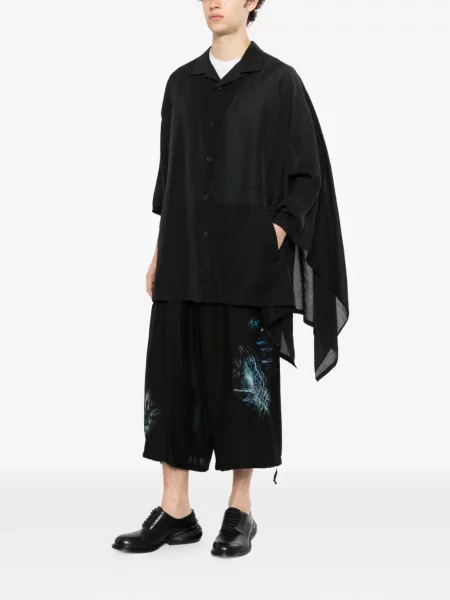 Cămașă Yohji Yamamoto asimetrică negru