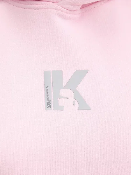 Суичър с качулка Karl Lagerfeld Jeans с качулка розово