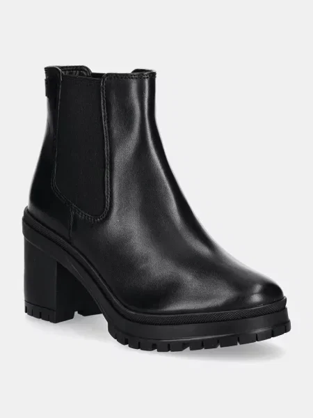 Кожени боти челси Lauren Ralph Lauren Cailie с дебел черно