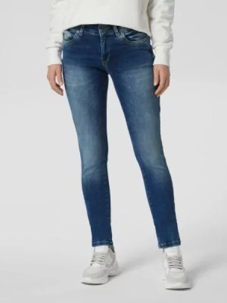 Jeansy o kroju slim fit z dodatkiem streczu Blue Monkey niebieskie