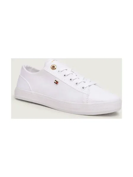 Sneakerși Tommy Hilfiger din canvas alb