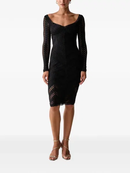 Lung rochie midi Charo Ruiz Ibiza din dantelă negru