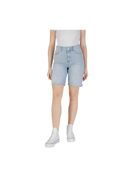 Only Szorty Z Ozdobnymi Kamykami blau niebieskie