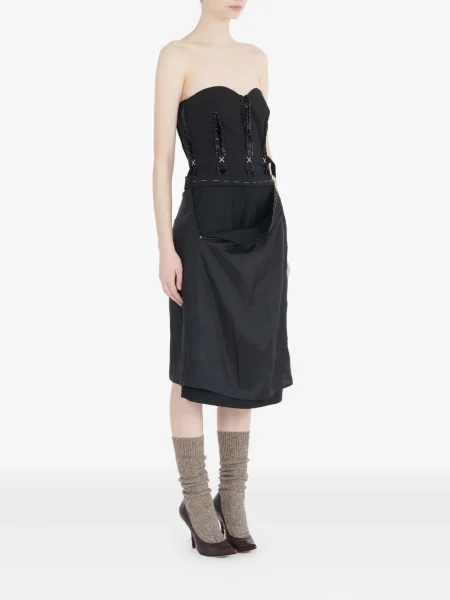 Rochie midi Maison Margiela până la genunchi de costum negru