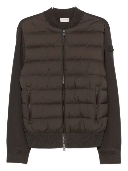 Zateplený kardigan Moncler hnědý