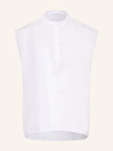 Soluzione Lniana Bluzka Z Falbanami weiss biała