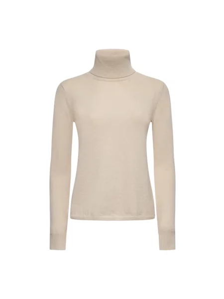 Sweter z golfem Max Mara Studio z kaszmiru beżowy