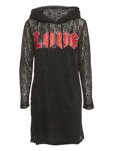Rochie Love Moschino cu glugă de costum negru