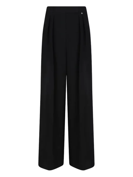 Szerokie spodnie Nissa plisowane czarne