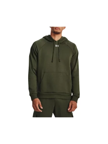 Bluza z kapturem Under Armour polarowa z kapturem z logo zielona