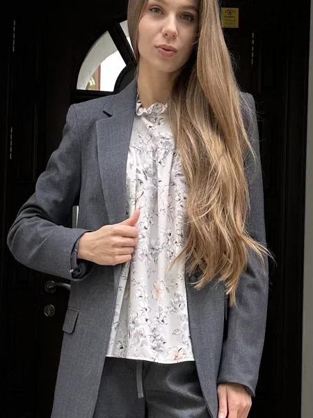 Блейзер LadyLike бавовна/поліестер сірий