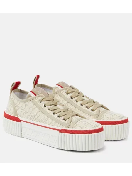 Sneakerși Christian Louboutin cu platformă bej