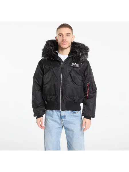 Μπουφάν Alpha Industries Hooded Custom Black XL μαύρο