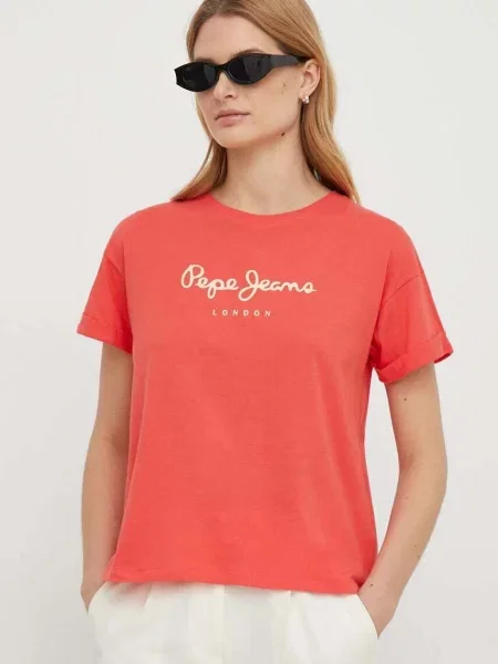 Pepe Jeans tricou din femei rosu alb