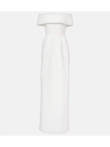 Rochie maxi Rebecca Vallance din jacard de costum alb