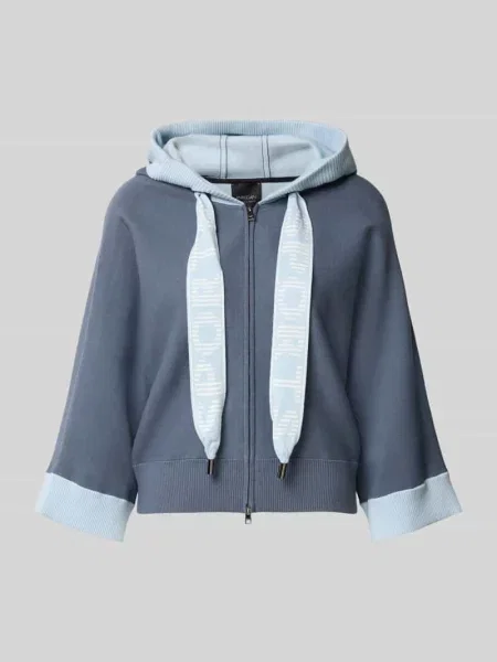 Bluza rozpinana o kroju relaxed fit z mieszanki z detalem z logo Marc Cain