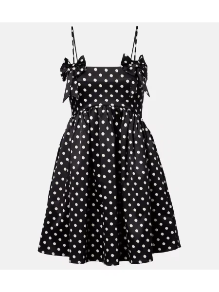 Rochie Ganni cu funde din satin cu buline negru