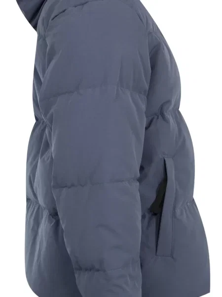 Geacă Canada Goose cu glugă albastru