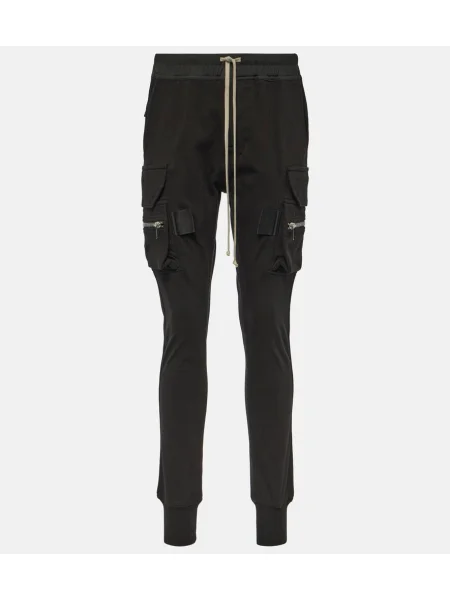 Pantaloni cargo Rick Owens cu talie înaltă negru