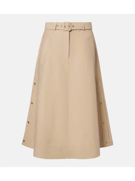 Fustă midi Moncler până la genunchi bej