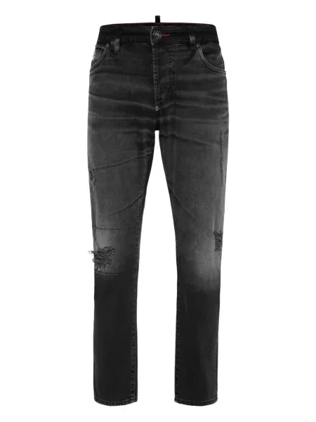 Blugi Philipp Plein zdrențuiți negru