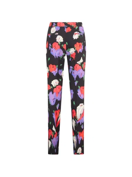 Pantaloni Moschino cu model floral cu imagine negru