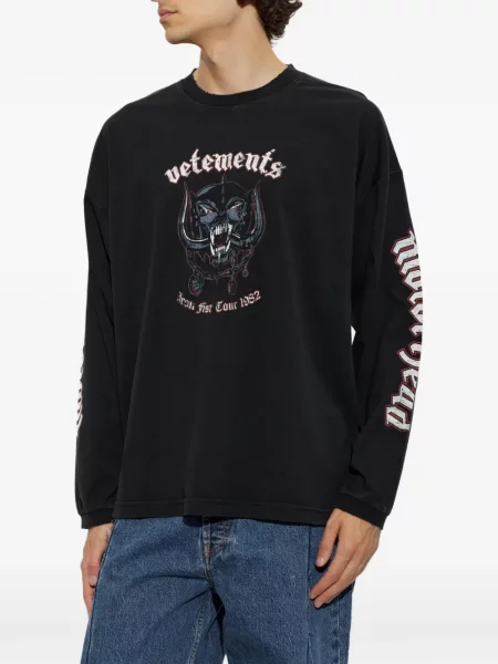 Lung tricou Vetements cu imagine negru
