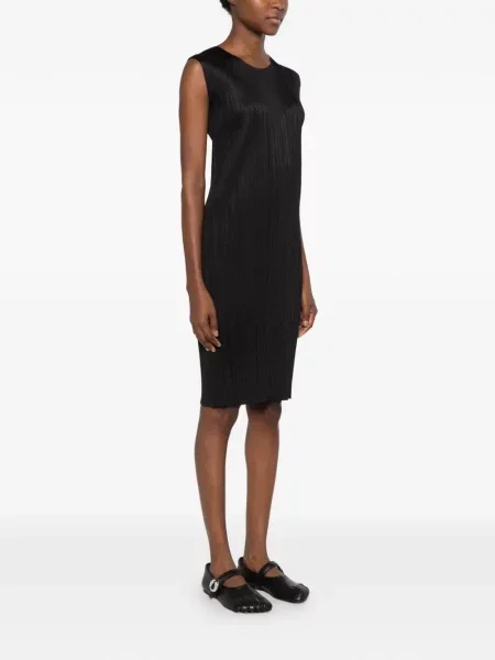 Αμάνικη μίντι φόρεμα Pleats Please Issey Miyake μαύρο