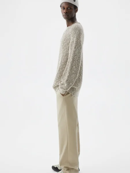 Pull&Bear Pantaloni cu dungă închis bej