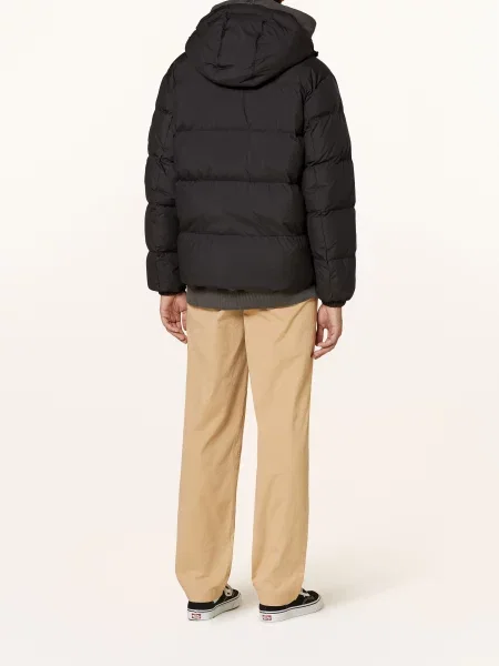 Tommy Jeans Péřová Bunda S Odnímatelnou Kapucí černá