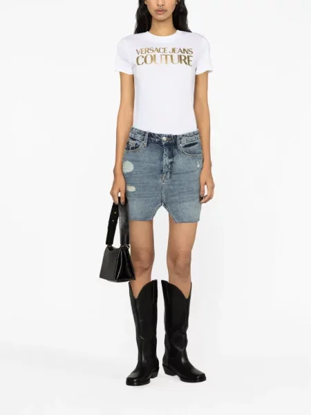 Tričko Versace Jeans Couture s potiskem bílé