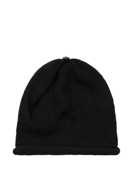Căciulă Chrome Hearts din cașmir cu motiv cu inimi negru