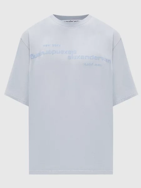 Футболка Alexander Wang с принтом голубая