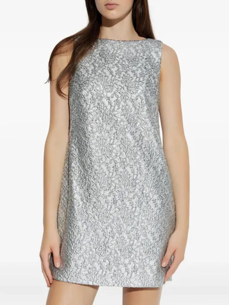 Костюм мини рокля Kate Spade с дантела сиво
