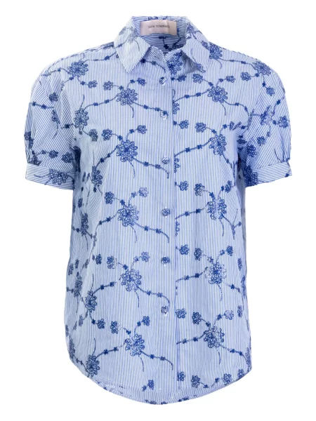 Bluza Silvia Tcherassi s vezom s cvjetnim printom plava