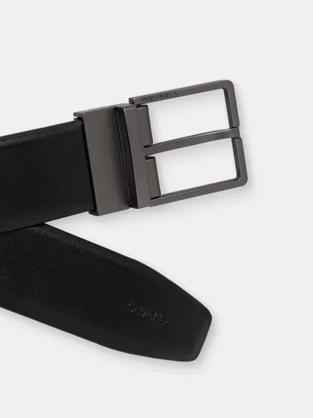 Calvin Klein dvostranski pas usnjeni črna