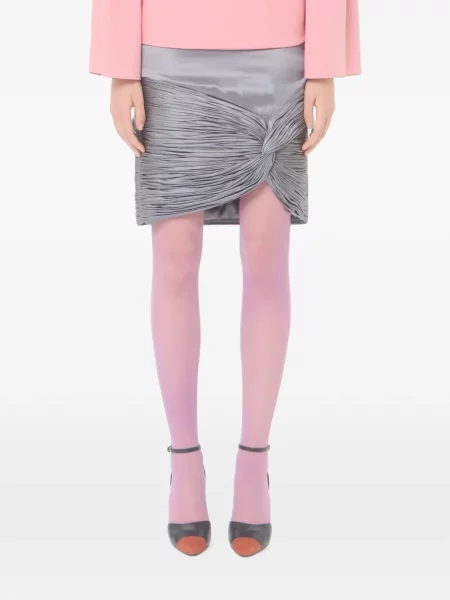 Fusta mini Valentino Garavani din satin gri
