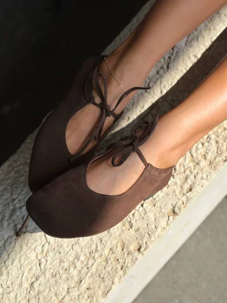 Замшевые балетки Maletskiy коричневые