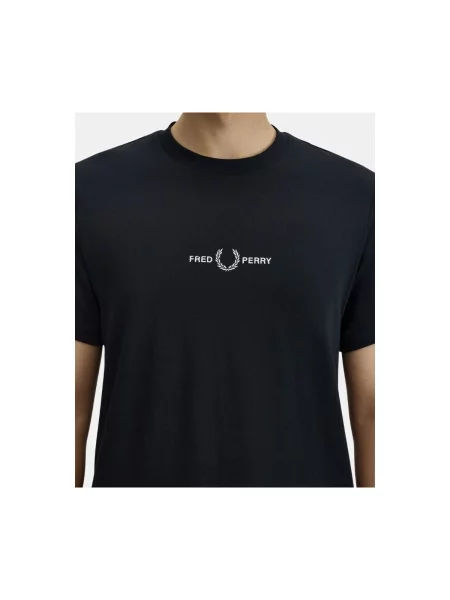 Tričko Fred Perry s výšivkou čierna