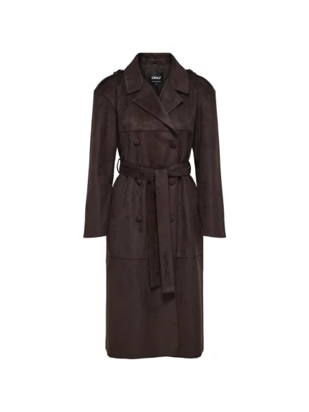 Semišový trenčkot Only hnědý