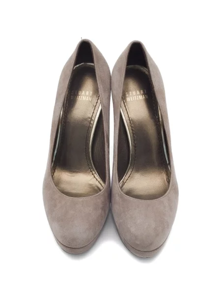 Pantofi cu toc Stuart Weitzman din piele de căprioară cu platformă